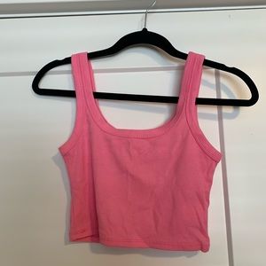 Pink cropped tank top